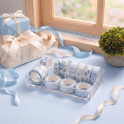 Gueevin 24 Rolls Floral Washi Tapes Set Scrapbook Supplies, Blue Hydrangea - style: Blue Hydrangea