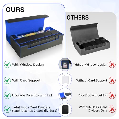 Card Deck Box for MTG Commander, Large 6 in 1 Card Display Deck Case - color: Black & Blue, size: 6 Boxes Set