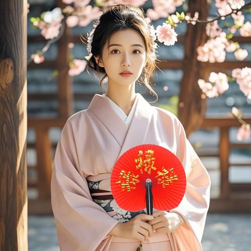 10 Pieces Chinese Paper Fans - color: Chinese Words Paper Fan 01, size: 10 PCS
