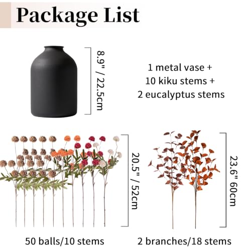 BLOSMON Fall Brown Flowers for Centerpieces, Dining Room Table Decoration - color: Coffee Brown