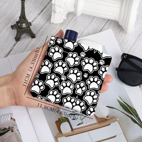 2Pcs PU Leather Small Squeeze Coin Purse Pouch Mini coin Bag Unique And Cute Wallet Cosmetic Bags Change Bag For Women Girls Men Black and white paw prints - color: Black and white paw prints