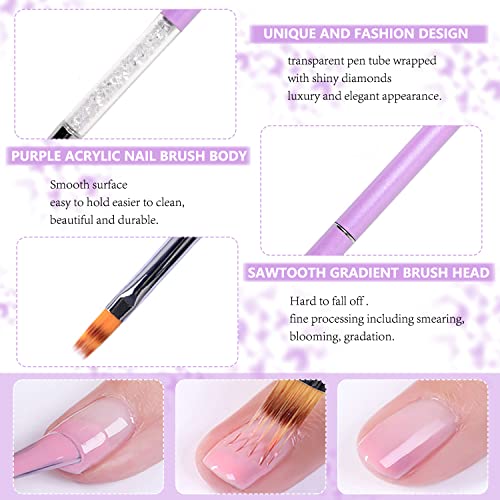 5Pcs Ombre Nail Brush Nail Sponges for Ombre Nail Gradient Sponges AirBrush French Tip Nail Design Brushes Ombre Brush for Gel Nails Painting Nail Polish Pen Manicure Brush Tool - color: ombre brushes set