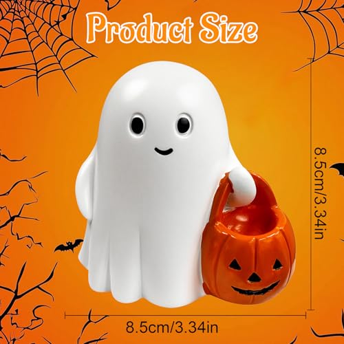 White Decorative Halloween Ghost Figurine (White Pumpkin Ghost) - color: White Pumpkin Ghost