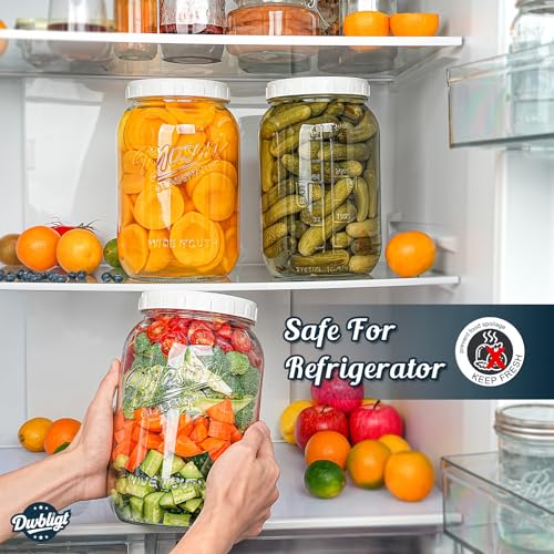 2 Pack Wide Mouth Mason Jars with Airtight Lid and Silicone Gasket - size: 1 Gallon/2 Pack
