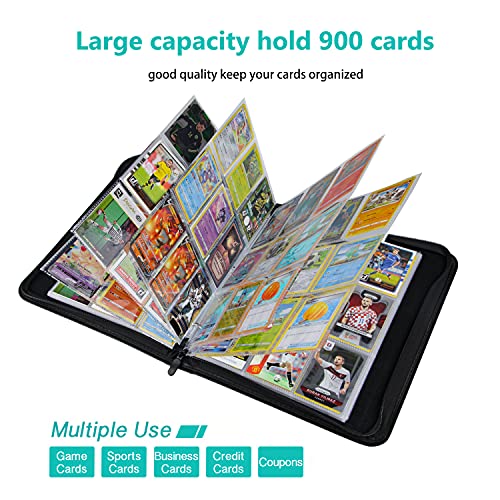 9-Pocket TONESPAC Portable Trading Cards Binder, Holds 900 Cards, Orange - color: Black