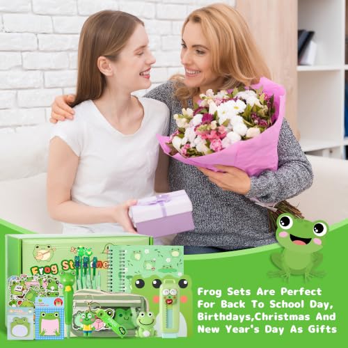 Ulema 52pcs Cute Frog Stationery Set Frog Gifts for Boys Girls Birthday Back to School and Classroom Rewards Office Supplies with Frogs Stuff. - style: Frog