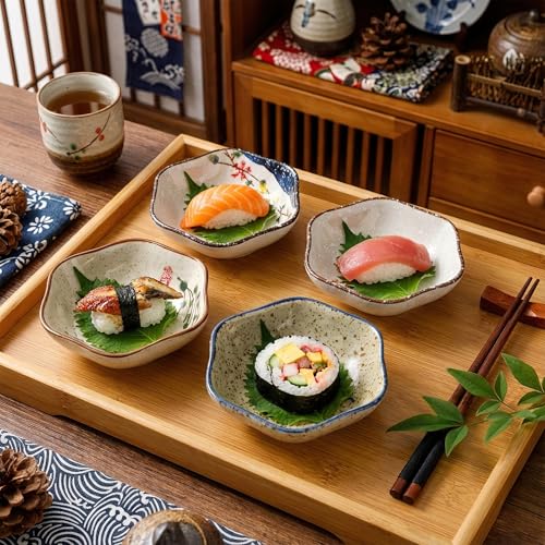 12 Pieces Japanese Sauce Dishes, 4 Oz Ceramic Side Dish Set