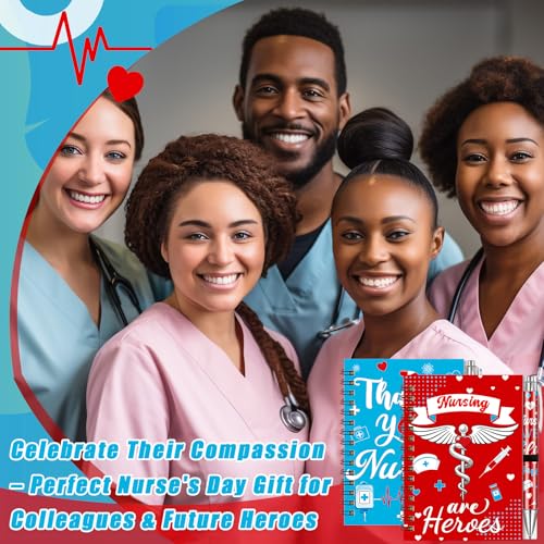 Resurhang Gifts Bulk Spiral Notebook Ballpoint Pens, Nurse Day - style: Nurse Day