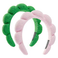 Ztomine Spa Headbands - Set of 2: Terry Cloth Face Wash Headbands - Puffy Pink + Turquoise Combo Pack - color: Pink + Turquoise