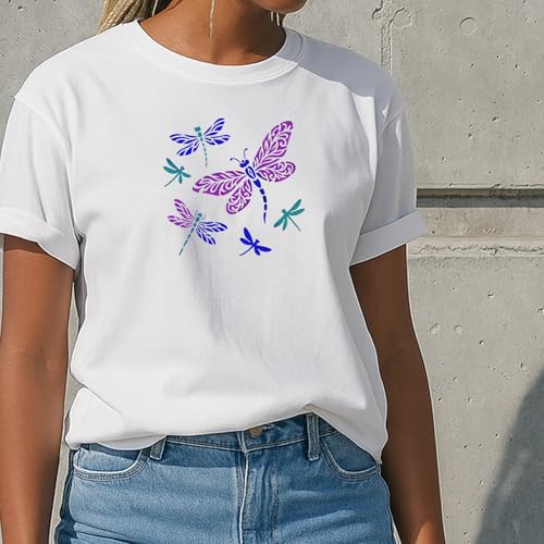 7Pcs Butterfly Hummingbird Stencil PET Painting Templates Inlay Border Stencils for Furniture Dragonfly Reusable DIY Craft for Wall Wood Fabric Canvas Paper Home Decor, 7.87inch, 11.7inch - color: insect