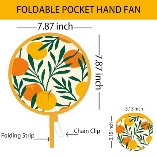 4 PCS 4 Abstract Styles Handheld Compact Cooling Fans Foldable Multi-Role Round Fans for Outdoor Games, Party Decoration（Summer） - style: Summer