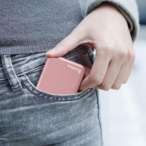 Kintion Pocket Mirror, 1X/3X Magnification LED Compact Mirror (Rose Gold) - color: Rose Gold