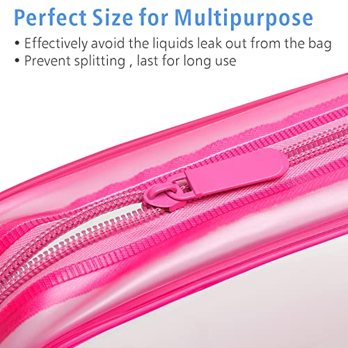 PACKISM Clear Makeup Bag for Travel - TSA Approved Toiletry Bag, 2 Rose Red - color: 2 Matte Rose Red, size: Mixed Size Series (1 Medium + 1 Large)