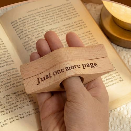 Resurhang 12 Pcs Wood Thumb Book Page Holder for DIY, Beech Wood, Grid - color: Beech Wood, size: Grid Style