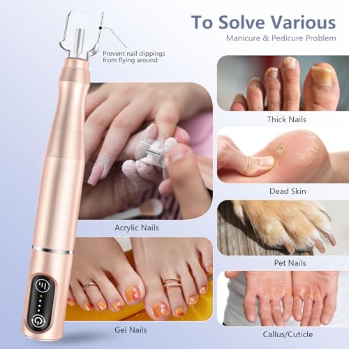 TUOBEO Cordless Nail Drill Electric Nail File Kit, Rechargeable Efile Set - color: Gold