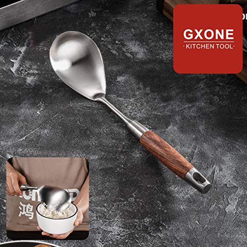 Large Serving & Cooking Spoon,for Cooking and Buffets,304 Stainless Steel - style: Cooking Spoon-wood handle