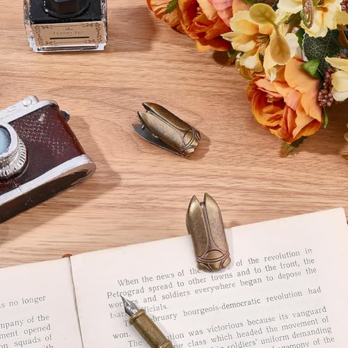 CRASPIRE 2Pcs Insect Metal Book Binder Clips Alloy Journal Clip Paper Clamps Vintage Bronze Notebook Cicada Traveler Clip Planner Page Holder Reading Accessories for Scrapbook Photo Decoration - style: 2Pcs Insect