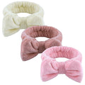 WSYUB Spa Headbands, Makeup Headband,Bow Headband for Washing Face skincare headbands for women,Easter Basket Stuffers Gifts - color: charming brown and cute pink, pure beige