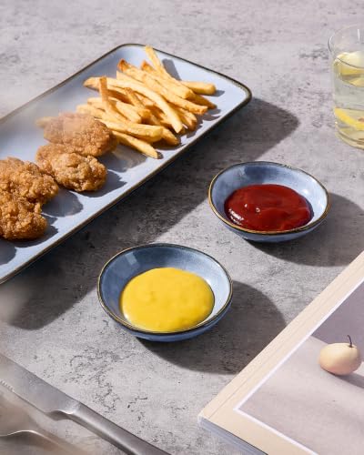famiware Ceramic Soy Sauce Dish, 2.1oz Dipping Bowl Set of 8, Blue - color: Blue, size: 8pcs
