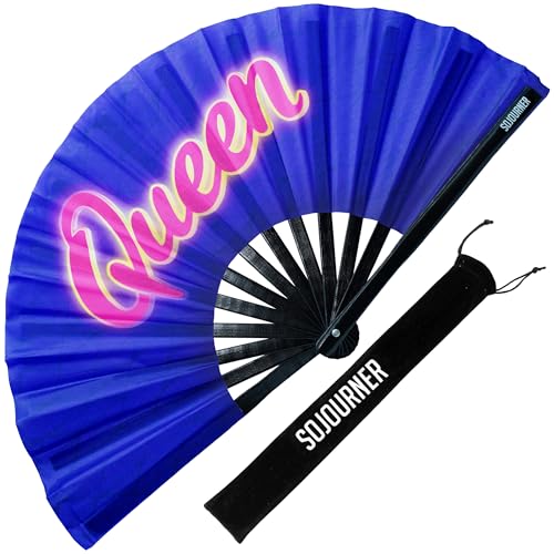 SoJourner Folding Rave Fan, Queen - color: Queen