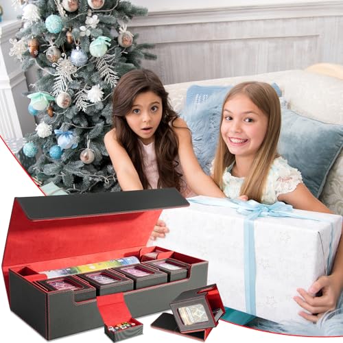 Card Deck Box for MTG Commander, Large 6 in 1 Card Display Deck Case - color: Black & Red, size: 6 Boxes Set