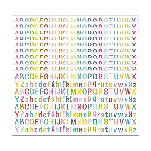 10 Sheet Small Letter Stickers, 1/2 Inch Self Adhesive Alphabet Stickers, Cute Vinyl Letter Stickers for Arts Crafts Outdoor Sign Poster Windows Doors Mailboxes Car Truck - Colorful - color: Colorful (0.5"), size: 0.5 Inch