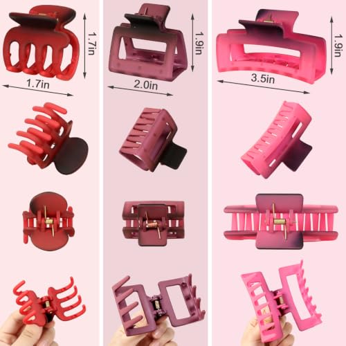SMKSL 12 Pcs Hair Claw Clips for Women & Girls 3 Styles Hair Accessories - color: Tropic Heat Ombre
