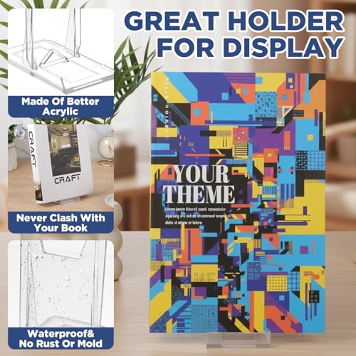 30pcs Adjustable Clear Display Holder Acrylic Book Stand for Display Easel Collector Stand Book Displays Stands for Home Office Wedding Birthday Comic Album CD Magazine Postcard Artworks Party