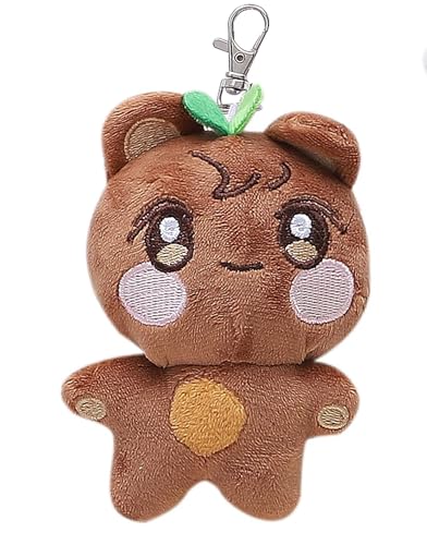 Cute Cartoon Animal Keychain Plush Doll Keyring Backpack Handbag Charm Pendant for Fans 10 CM - color: Brown-jh