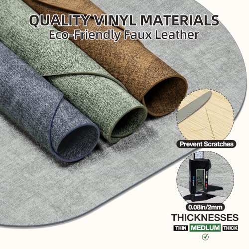Placemats Set of 6, 17.7 x 11.8 Inch Oval Faux Leather Place Mats - color: R-light Gray