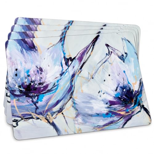 Pimpernel Blooms in Lilac, Rectangular Placemats - Set of 4 - size: 15.7" x 11.7" Rectangular, style: Blooms in Lilac
