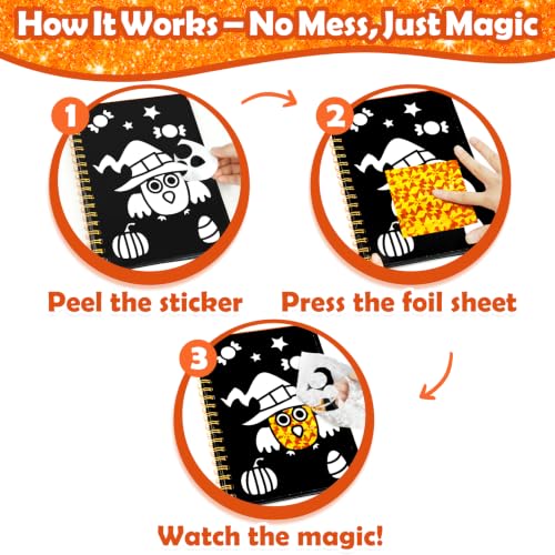 FUNNYB&G Halloween Foil Art Craft Kit for Kids, Halloween Toy Gift for Kids - style: Halloween