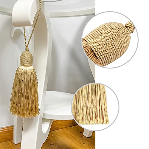2Pcs Key Tassel with Loop DIY Handmade Craft Accessories,Gold - color: Gold