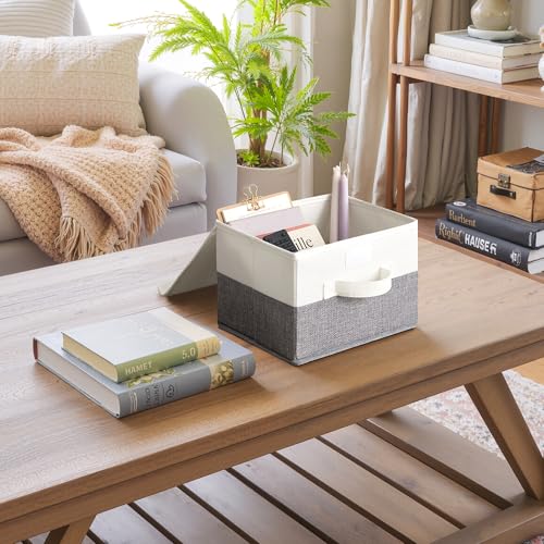 GRANNY SAYS Memory Keepsake Storage Box, Fabric Storage Bins with Lids - color: Gray & White, size: Small