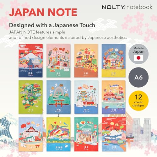 NOLTY JAPAN NOTE, A6 Notebook Featuring Japanese Design, Tokyo, JP0102 - color: Tokyo