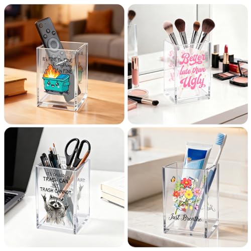 Just One More Chapter Halloween Acrylic Pen Pencil Holder for Desk - color: Transparent32