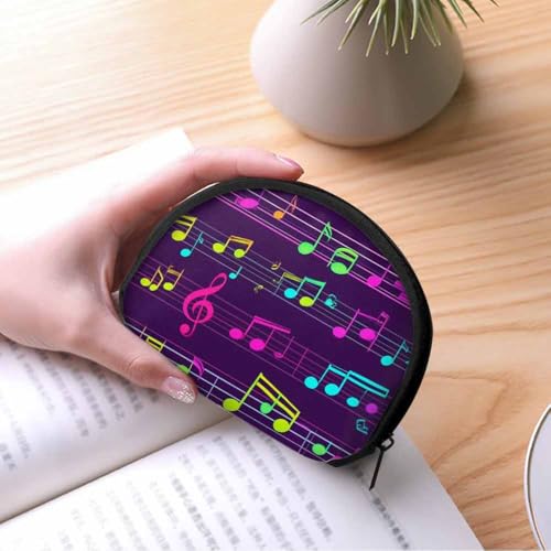 IBILIU Small Coin Purse Rhythmic Treble Chef And Musical Notes On Lead Sheet Mini Wallet Coin Pouch Change Purse For Women Men - color: Coinp-008
