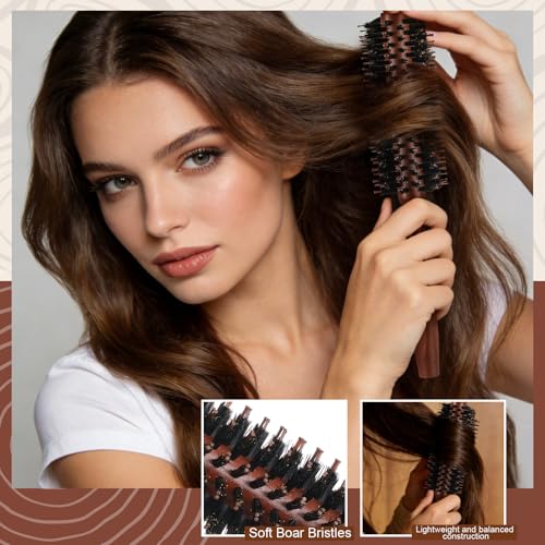 ProSuites Wooden Color Hair Brush and Comb Set for Women Men and Kids, Wood Wide-tooth brush and tail comb - Detangling Brush for Wet Dry Curly Hair - color: Wooden Color