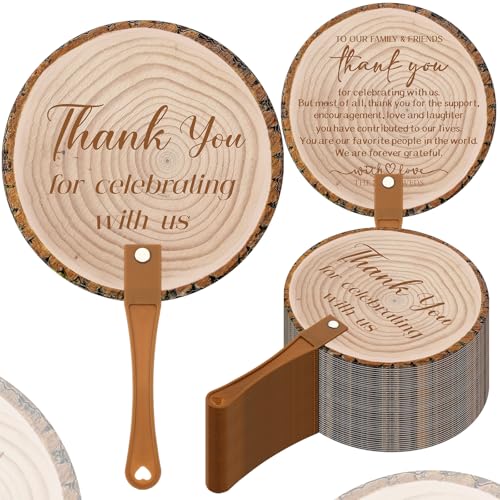CroBlissful 100 Pcs Wedding Hand Fans for Guest Bulk, Handheld, Tree Bark - style: Tree Bark