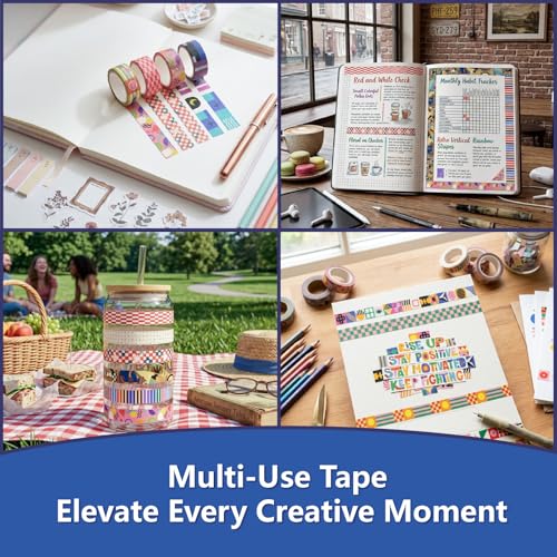 Bomichi Washi Tape Set - 34 Rolls Modern Geometric Pattern Scrapbook Tape - color: Geometric Aesthetics