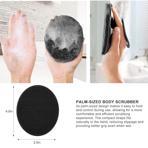 INNERNEED Silicone Body Cleansing Brush Exfoliating Scrubber, Black - color: Black