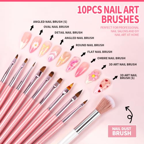 YGDZ Nail Art Tools, Nail Art Brushes, Nail Stand for Press On, Liner Brushes, Nail Dotting Tools, Nail Art Pens, Nail Design Tools Kit, Nail Stuff, Nail Brush for Gel Polish, DIY Nail Art