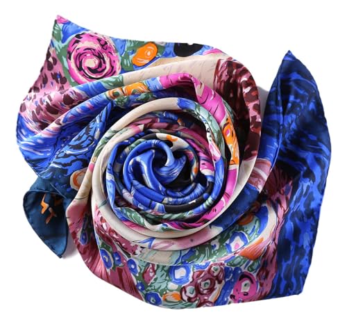 JWSilk Long Charmeuse Silk Scarf Classic Art Print - color: The Virgin By Klimt