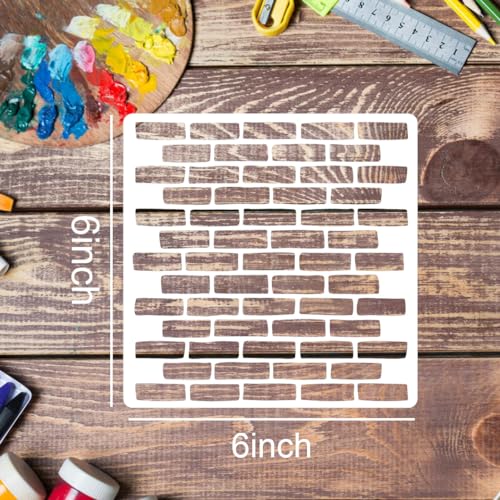 Brick Stencil Stone Stencils for Crafts Reusable 6" - style: Brick