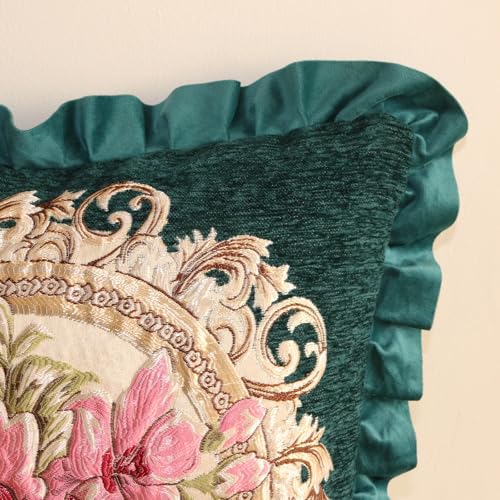 Set of 2 Velvet Green Pillow Covers for Sofa Couch - color: Green