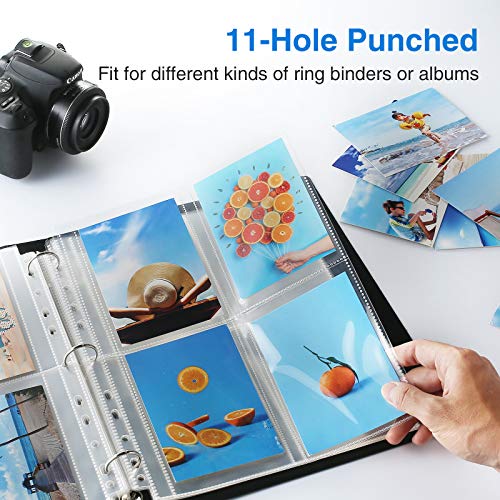 Sooez 30 Pack 3.5x5 Photo Sleeves for 3 Ring Binder, Hold 240 Pictures - size: 3.5x5" 4-Pocket