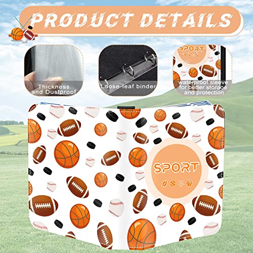 Sports Card Binder, 4-Pocket Trading Card Binder,400 Pockets Double Sided Pockets Baseball Card Binder, Football Baseball Basketball Hockey Card Collection Storage Album - color: 4-Pocket whiteball