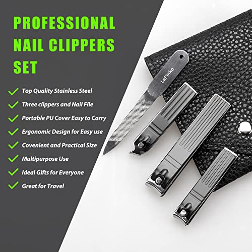 LePinko Nail Clippers Set for Thick Toenails and Fingernails, 4PCS - size: 4 pieces