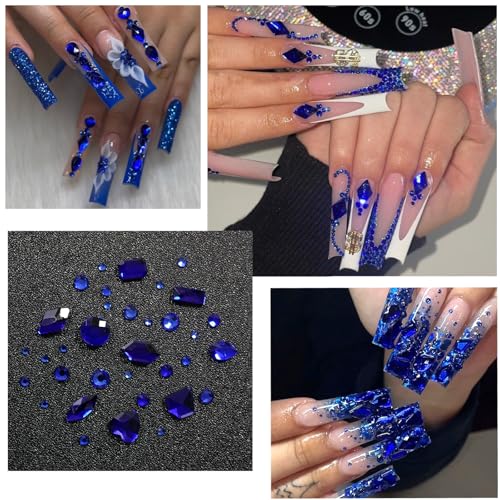 Nail Charms with Blue Rhinestones for Women Nail Design - color: Colorful-21