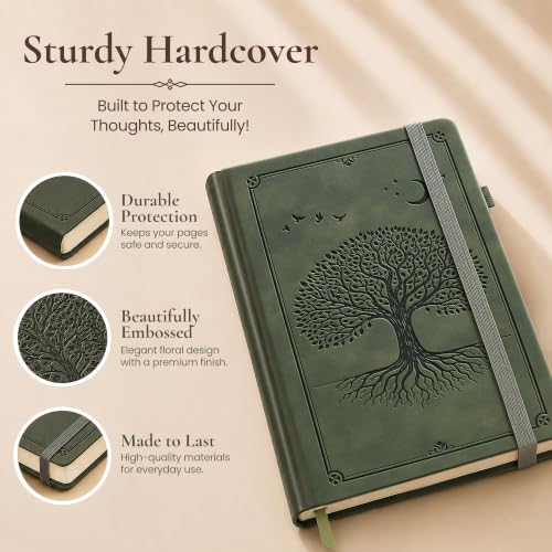 Lined Journal Notebook Hardcover Leather Bound 200 Pages B5 Green Diary - color: Light Green, size: B5 200 Pages